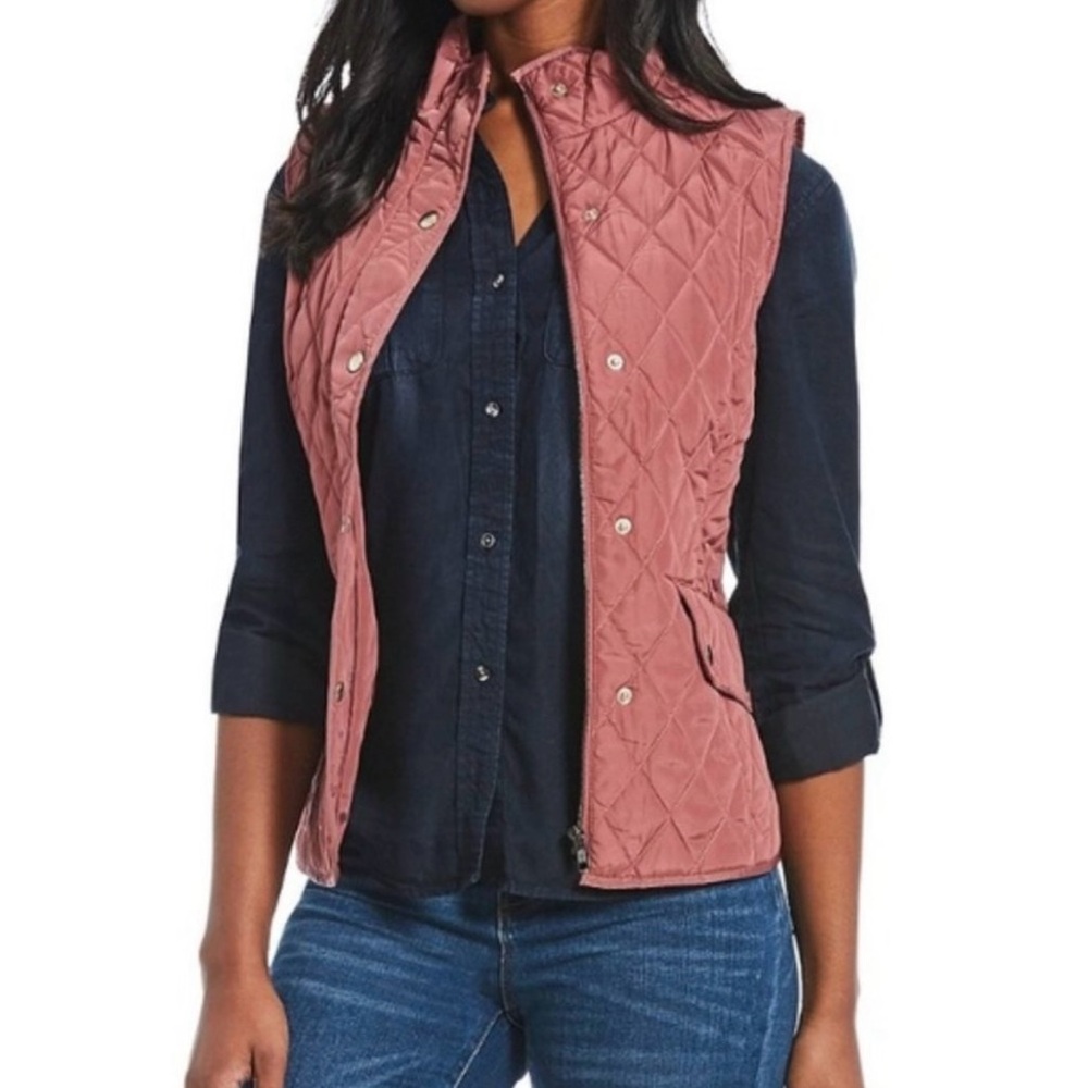 NWOT Cremieux Pink Puffer Vest - Picture 1 of 7